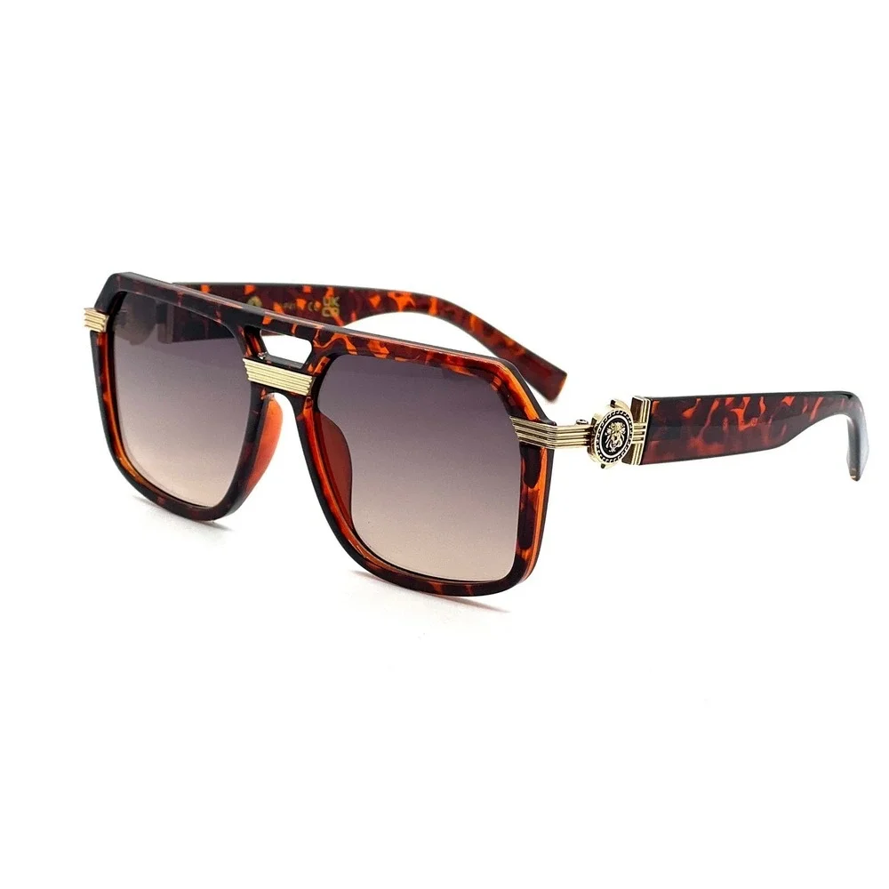 Women Rectangular Fashion Sunglasses‎ Gold Metal Bar Comfortable Female Lentes